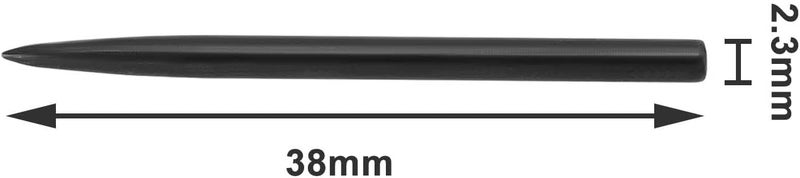 Micro Traders 15pcs Dart Tips 2.3mm Dart Spare Points Nickel-Plated Iron Replacement Smooth Tips Metal Dart Points for Glide Spare Dart Points Black - Image 4